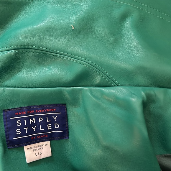 Simply Styled cross zip biker jacket in green size L - Picture 8 of 8